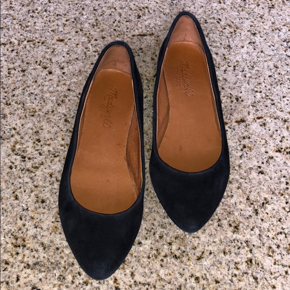 MADEWELL suede pointy flats color black size 5